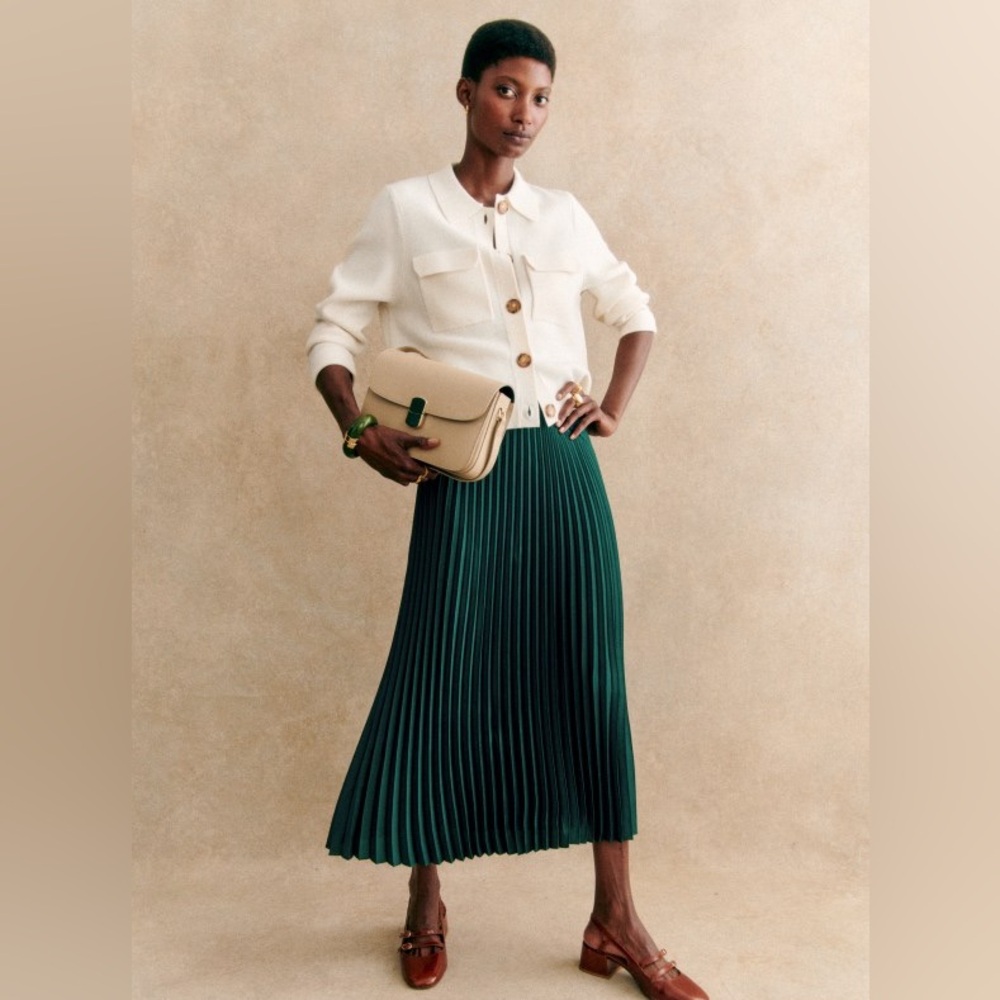 BNWT Sezane jupe dune size 34 - forest green (Vert Bouteille)